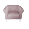 Fotel Milo MG55 szary róż na białych nogach – elegancja i komfort