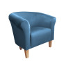 Fotel Milo MG33 niebieski na nogach buk – elegancja i komfort