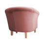 Fotel Milo MG58 róż indyjski na nogach buk – elegancja i styl