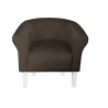 Fotel Milo brązowy MG05 na białych nogach 20 cm – elegancja i styl