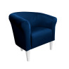 Fotel Milo granatowy MG16 na białych nogach 20 cm – elegancja