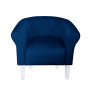 Fotel Milo granatowy MG16 na białych nogach 20 cm – elegancja