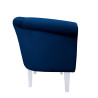 Fotel Milo granatowy MG16 na białych nogach 20 cm – elegancja