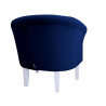 Fotel Milo granatowy MG16 na białych nogach 20 cm – elegancja