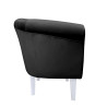 Fotel Milo z białymi nogami 20cm, czarny Velvet