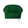 Fotel Milo butelkowa zieleń MG25 na białych nogach 20 cm