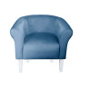 Fotel Milo niebieski MG33 na białych nogach 20 cm – elegancja i styl