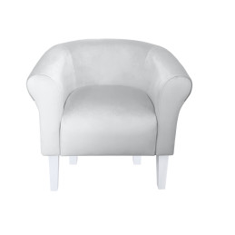 Fotel Milo 20cm nogi białe jasny szary