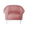 Fotel Milo róż indyjski MG58 na białych nogach 20 cm – elegancja