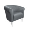 Fotel Milo szary BL14 na białych nogach 20 cm – elegancja i styl
