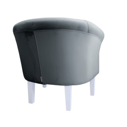 Fotel Milo z białymi nogami 20cm, szary