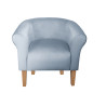 Fotel Milo szary błękit BL06 na nogach buk 20 cm – styl i wygoda