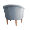 Fotel Milo szary błękit BL06 na nogach buk 20 cm – styl i wygoda