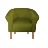 Fotel Milo zielona oliwka BL75 na nogach buk 20 cm – komfort i styl