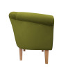 Fotel Milo zielona oliwka BL75 na nogach buk 20 cm – komfort i styl