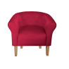 Fotel Milo czerwony MG31 na nogach buk 20 cm – elegancja i wygoda