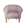 Fotel Milo szary róż MG55 na nogach buk 20 cm – styl i komfort