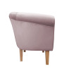 Fotel Milo szary róż MG55 na nogach buk 20 cm – styl i komfort