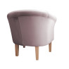 Fotel Milo szary róż MG55 na nogach buk 20 cm – styl i komfort