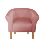 Fotel Milo róż indyjski MG58 na nogach buk 20 cm – elegancja i styl