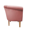 Fotel Milo róż indyjski MG58 na nogach buk 20 cm – elegancja i styl