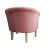 Fotel Milo róż indyjski MG58 na nogach buk 20 cm – elegancja i styl