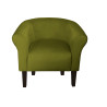 Fotel Milo zielona oliwka BL75 na nogach venge 20 cm – komfort