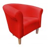 Fotel Milo D15 czerwony na nogach buk – styl i wygoda
