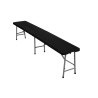 Zestaw mebli cateringowych stół + 2 ławki składany do ogrodu prostokątny tworzywo sztuczne kolor czarny