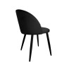 Velvety upholstered comfortable chair
