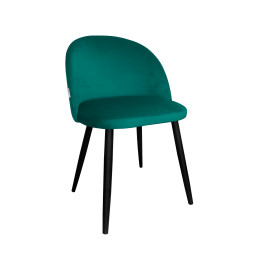 Comfortable velvety upholstered chair