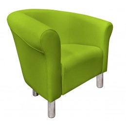 Fotel Milo D5 limonkowy z chromowanymi nogami