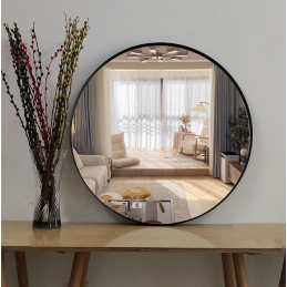 Lustro LOFT FI40 – czarne okrągłe ścienne do łazienki