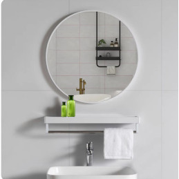 Lustro LOFT FI60 – białe okrągłe ścienne do łazienki