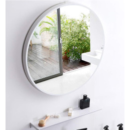 Lustro LOFT  FI80cm białe M951 ścienne okrągłe łazienkowe do salonu sypialni loftowe Industrialne minimalistyczne