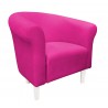 Fotel Milo Mikrofaza 10 różowy białe nogi – styl i wygoda