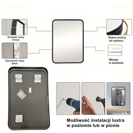 Lustro LOFT 60x80 cm białe ścienne
