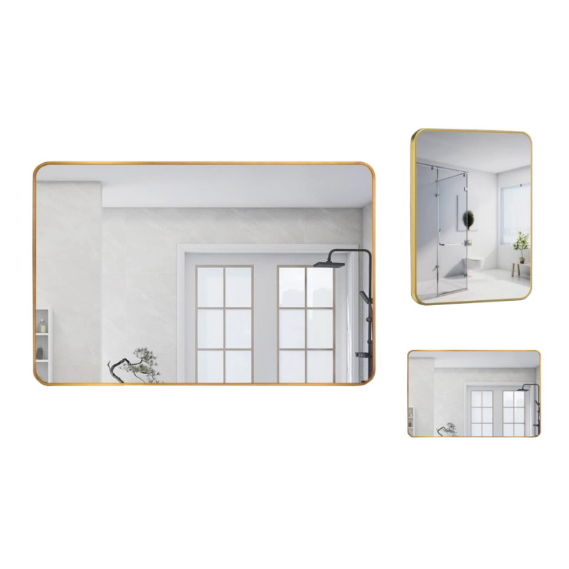 Lustro LOFT 60x80 cm złote - rama aluminiowa