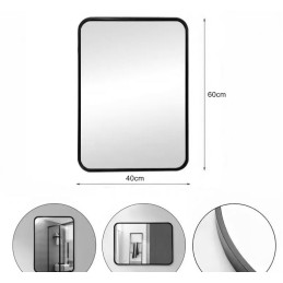 Lustro LOFT FX-05 40x60 – czarne ścienne do łazienki