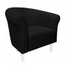 Fotel Milo Mikrofaza 18 czarny białe nogi – elegancja