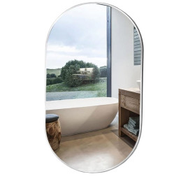 Lustro Elipsa 75x40 – białe owalne ścienne do łazienki