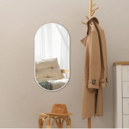 Lustro Elipsa 75x40 – białe owalne ścienne do łazienki