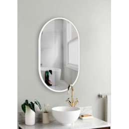 Lustro Elipsa 75x40 – białe owalne ścienne do łazienki
