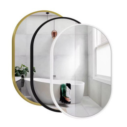 Lustro Elipsa GX06 75x40 – złote owalne ścienne