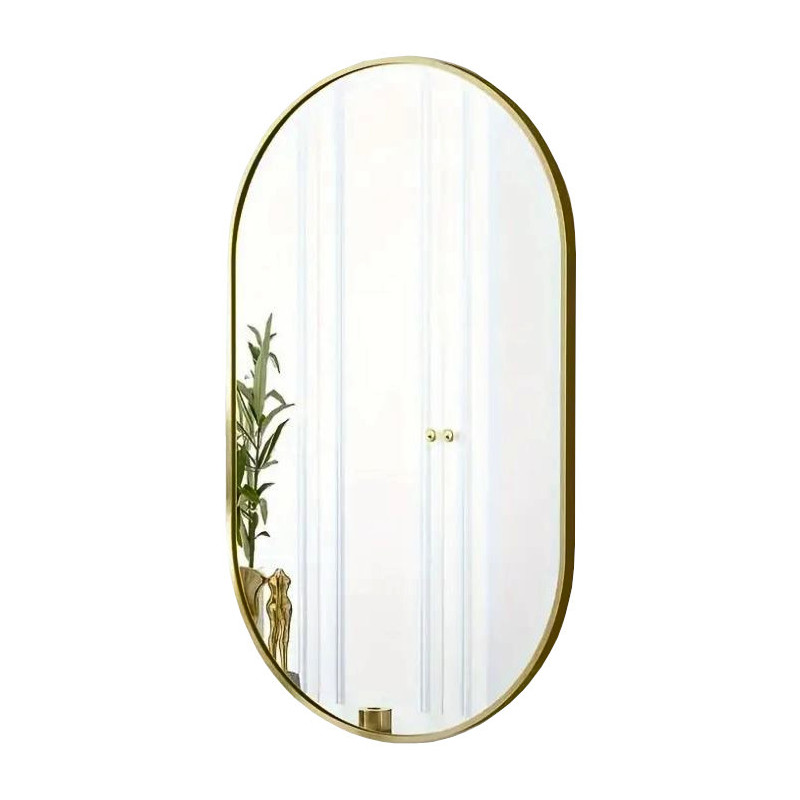 Lustro Elipsa GX06 75x40 – złote owalne ścienne