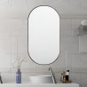 Lustro Elipsa 75x40cm czarne ścienne owalne łazienkowe do salonu sypialni loftowe Industrialne minimalistyczne