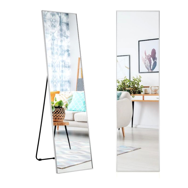 Lustro podłogowe białe – wolnostojące pełnowymiarowe 165x50