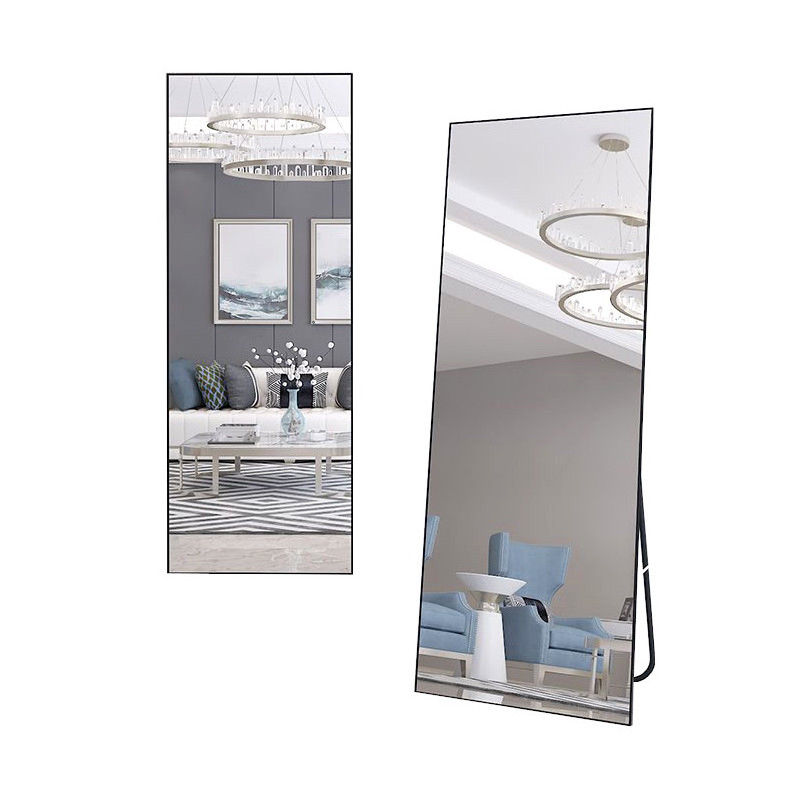 Lustro podłogowe ZJ-02 czarne – wolnostojące 165x50 cm