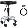 Taboret fryzjerski okrągły kosmetyczny do salonu czarny C-9350 regulowany