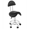 Taboret fryzjerski z oparciem kosmetyczny do salonu czarny C-9355 regulowany